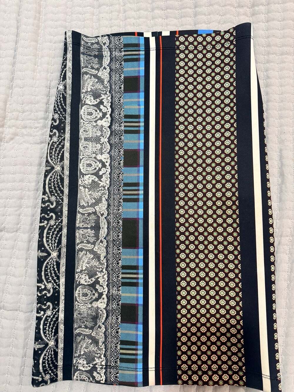 Clover Canyon Library Stripe Neoprene Skirt Size XS Multi